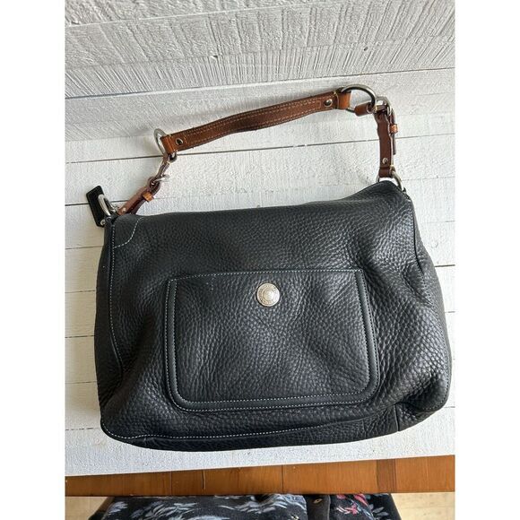 COACH Purse #8A37 BLACK Turn Lock Mini Pebbled Leather Bag - Picture 1 of 15